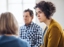 woman in a group setting