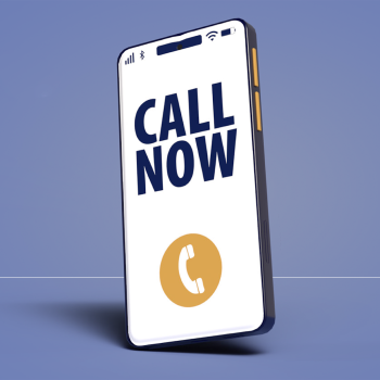 A phone handset displaying "Call Now".