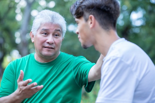 a father talk to his teenage son