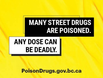 image that says many street drug are poisoned. any dose can be deadly.