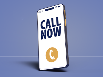 A phone handset displaying "Call Now".